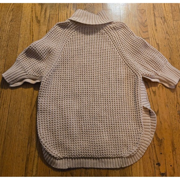 J Crew Sandy Beach Turtleneck Cotton Poncho Sweater L/XL Minimalist - Picture 3 of 10